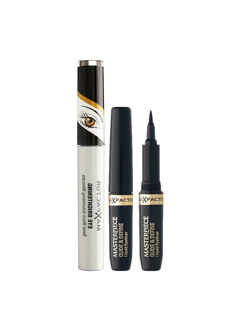 Max Factor Masterpiece Glide Define Eyeliner + Eye Brightening Maskara Set