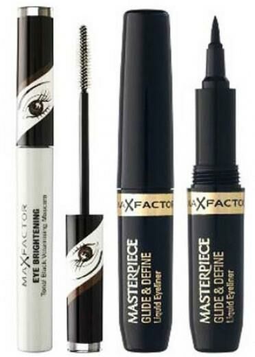 Max Factor Masterpiece Glide Define Eyeliner + Eye Brightening Maskara Set