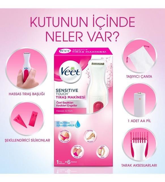 Veet Depilasyon Cihazı Sensitive Touch Tüy Alıcı ve Şekillendirici Tıraş Makinesi
