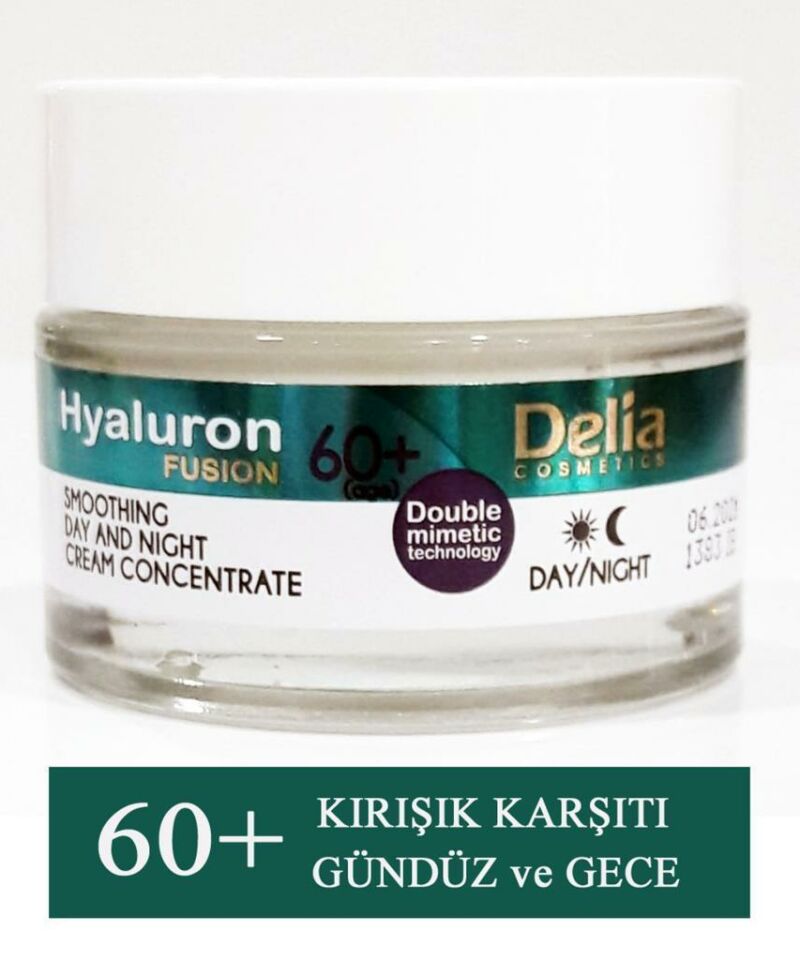 Delia Hyaluron Kırışık Karşıtı Gece Gündüz Konsantre Krem 60+ kutusuz açılmamış