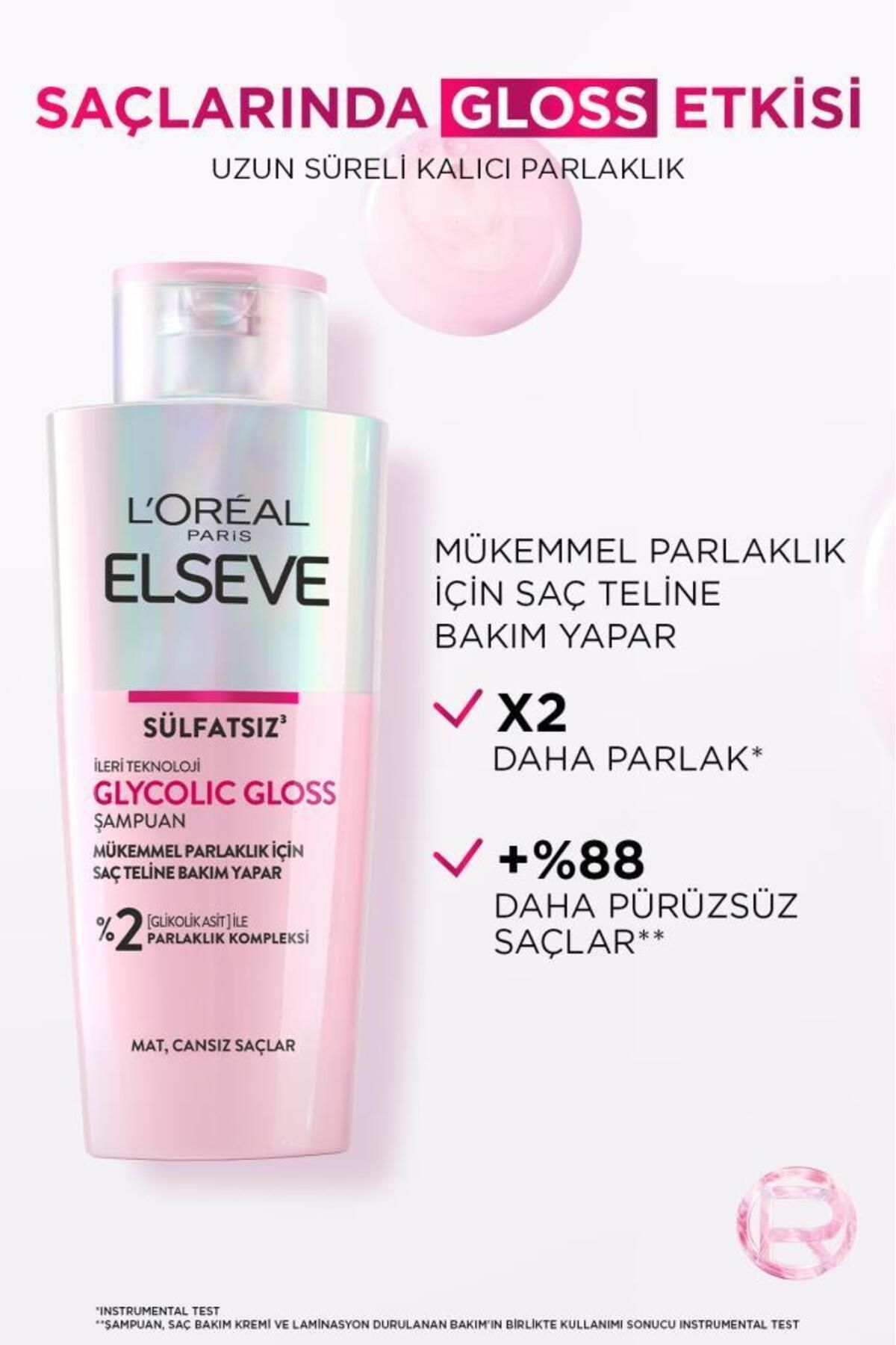 Loreal Elseve Glycolic Gloss Mükemmel Parlaklık için Bakım Yapan Şampuan [Glikolik Asit] 200ml