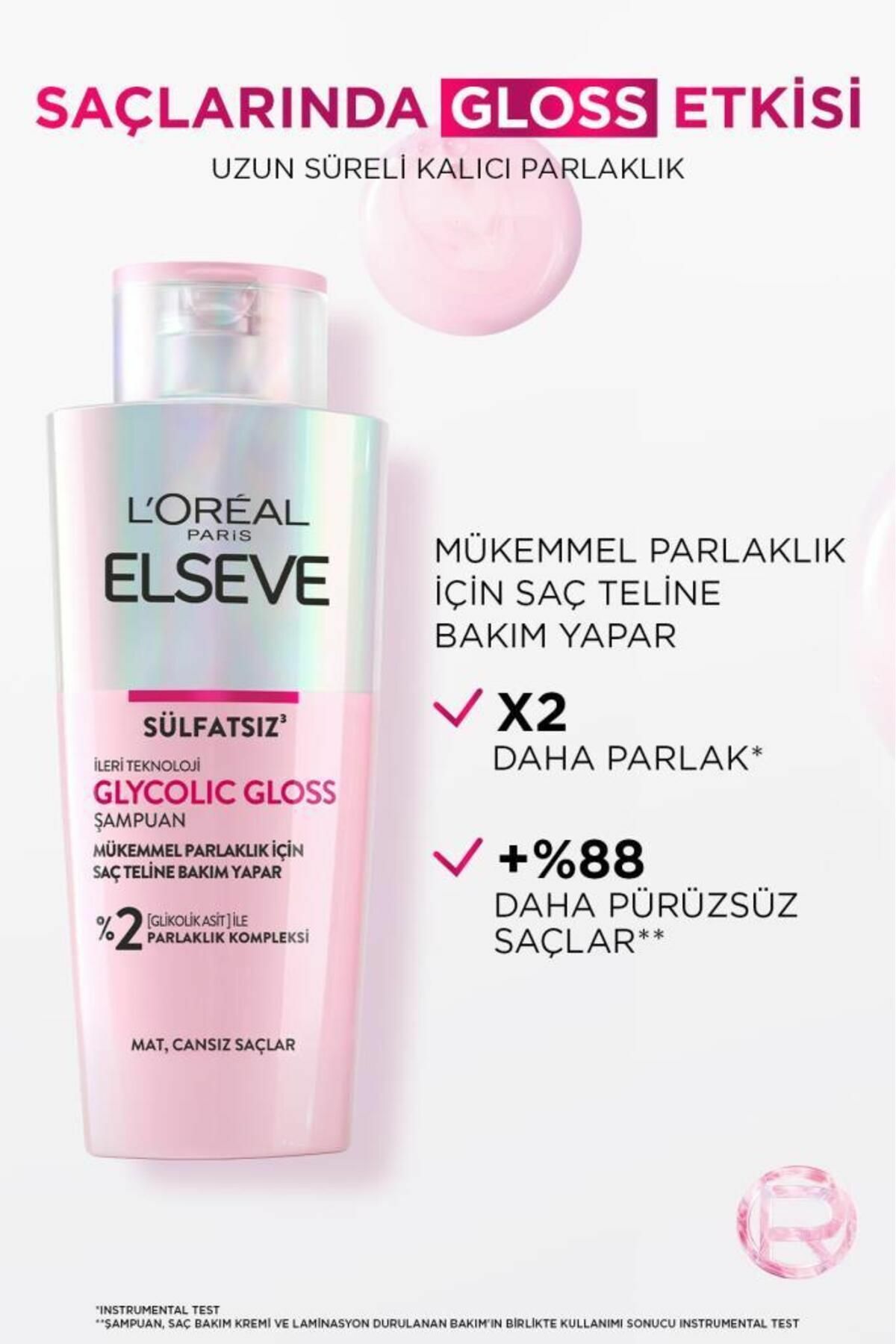 Loreal Elseve Glycolic Gloss Mükemmel Parlaklık için Bakım Yapan Şampuan [Glikolik Asit] 200ml