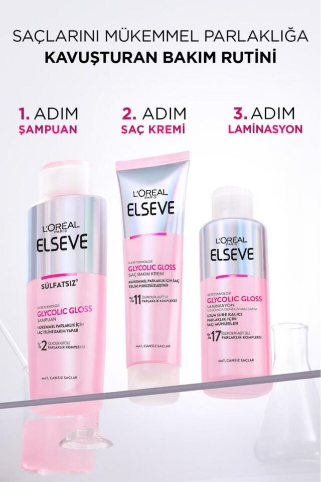Loreal Elseve Glycolic Gloss Mükemmel Parlaklık için Bakım Yapan Şampuan [Glikolik Asit] 200ml