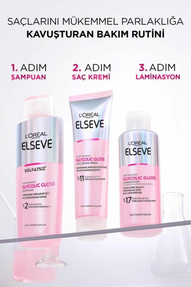 Loreal Elseve Glycolic Gloss Mükemmel Parlaklık için Bakım Yapan Şampuan [Glikolik Asit] 200ml