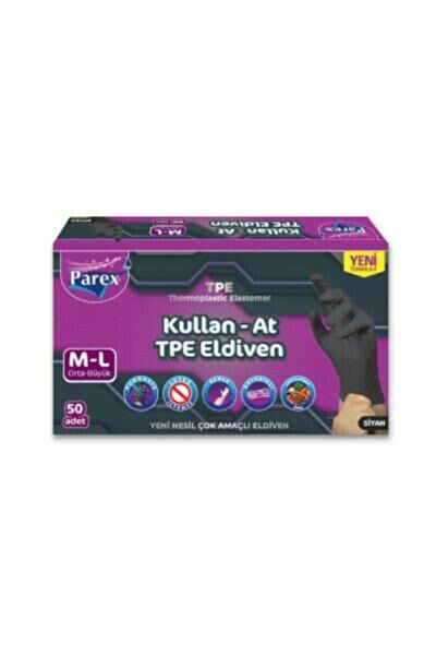 Parex Kullan-At TPE Eldiven Siyah Renk Orta-Büyük Boy 50 li Kutu