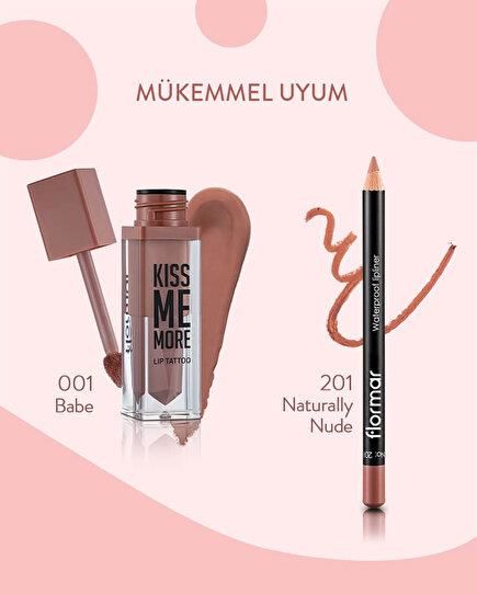 Flormar Likit Mat Ruj 01 Kiss Me More Lip Tattoo Babe Yüksek Pigmentli & Mat Bitişli Nemlendirici Li