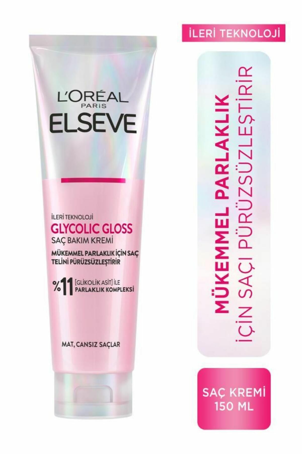 Loreal Elseve Glycolic Gloss Mükemmel Parlaklık için Pürüzsüzleştirici Saç Kremi 150ml
