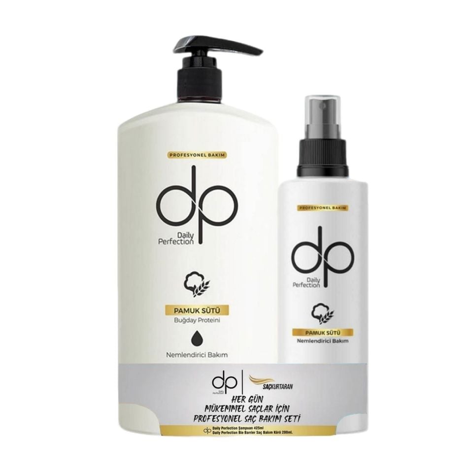 DP Tuzsuz Şampuan Pamuk Sütü ve Buğday Proteini 425 Ml + 180 Ml Durulanmayan Sıvı Saç Kremi