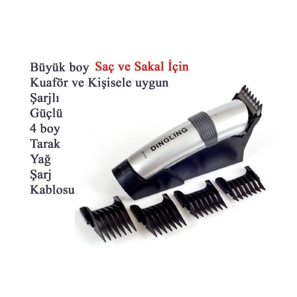 Sky Master Şarjlı Saç ve Sakal Büyük Berber Makinesi RD 609