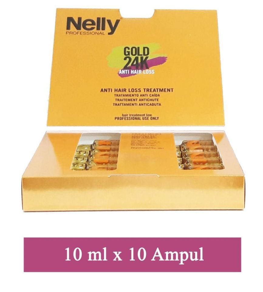 Nelly Professional Gold 24K Saç Dökülmesine Karşı Ampül 10 Ml x 10 Adet