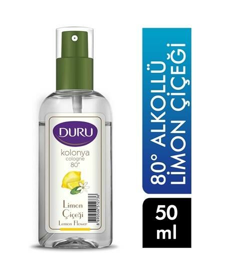 Duru 80° Kolonya Sprey 50 ml Limon Çiçeği