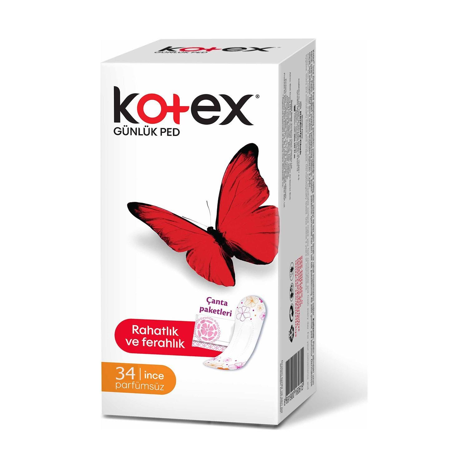 Kotex Lightdays İnce Günlük Hijyenik Ped 34 lü Paket Parfümsüz