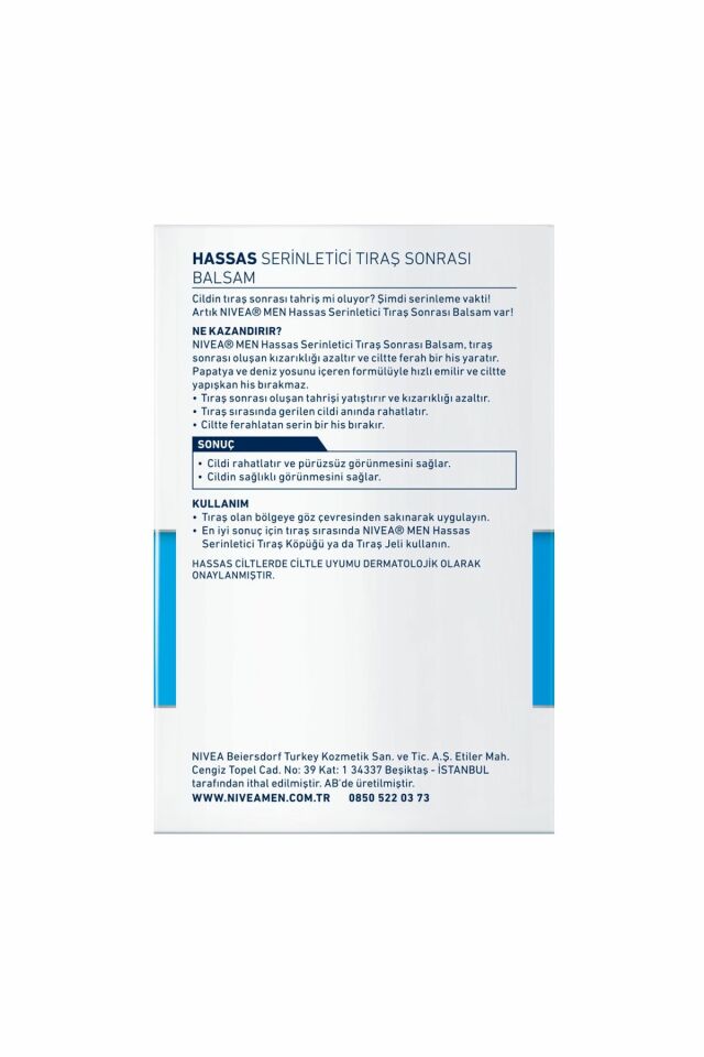 Nivea After Shave Balsam Hassas Serinletici 100 Ml