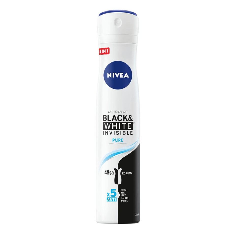Nivea Deodorant 200 ml Kadın Black&White Invisible Pure