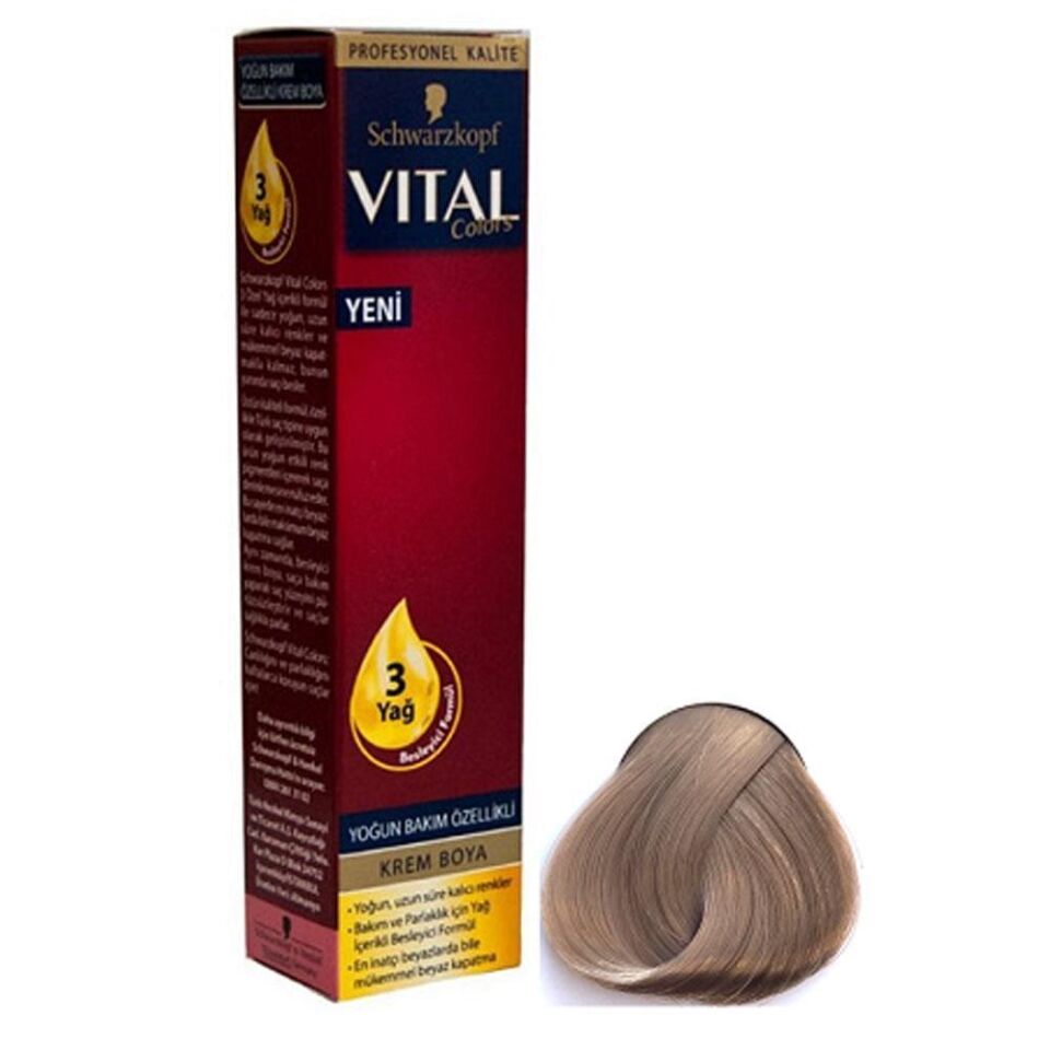 Vital Tüp Saç Boyası 9.00 Küllü Sarı + Oksidan Sıvı 50 Ml