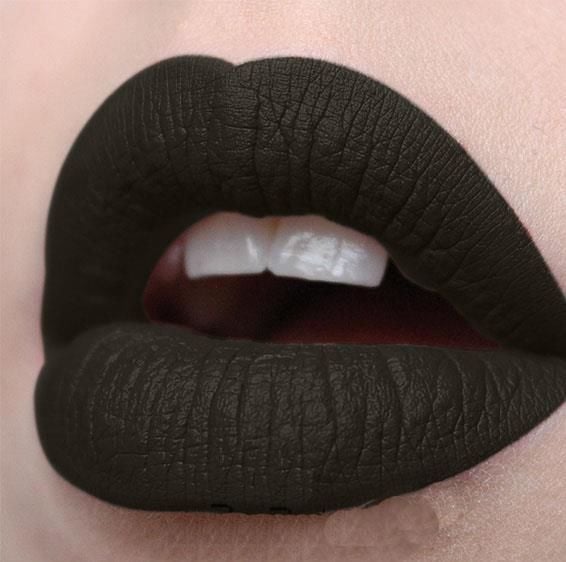 La fera Kylie Matte Likid Kalıcı Fırçalı Ruj Black - Matte Black Lipgloss
