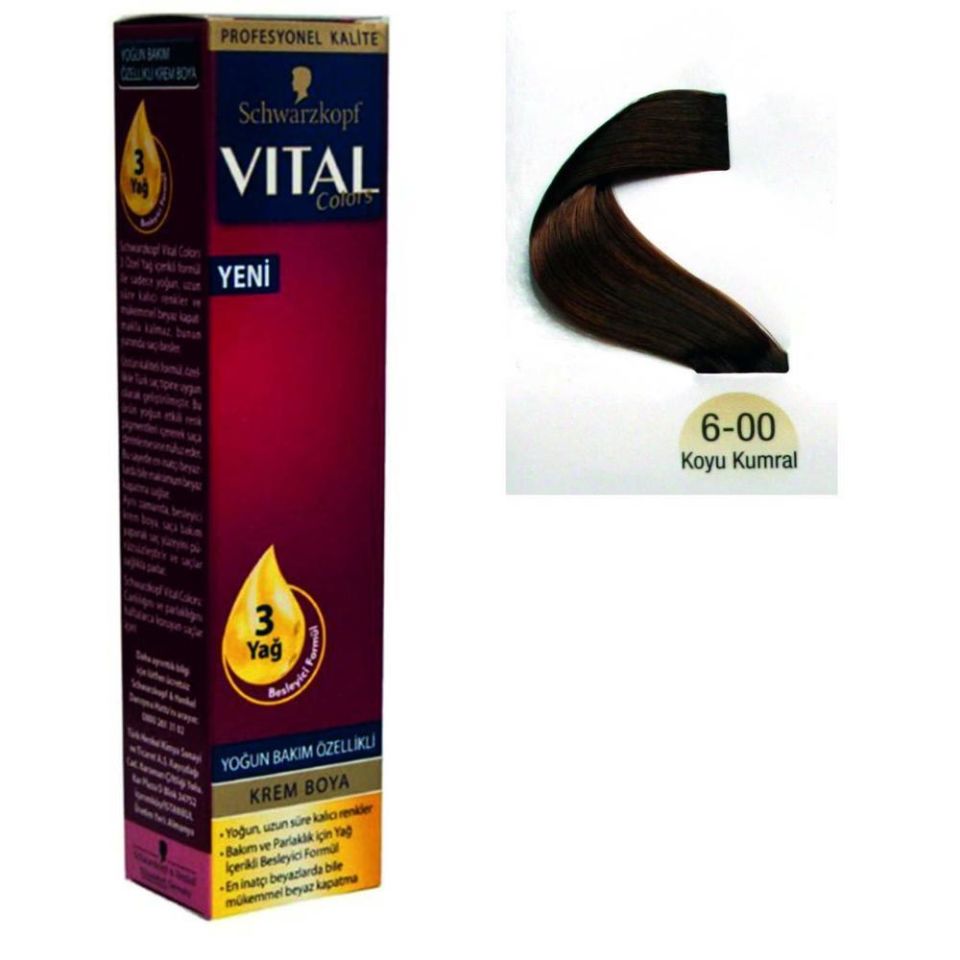 Vital Tüp Saç Boyası 6.00 Koyu Kumral + Oksidan Sıvı 50 Ml