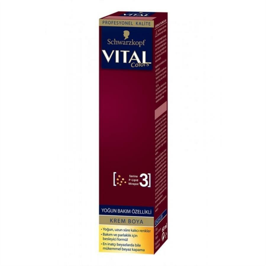 Vital Tüp Saç Boyası 5.889 Şarap Kızılı + Oksidan Sıvı 50 Ml