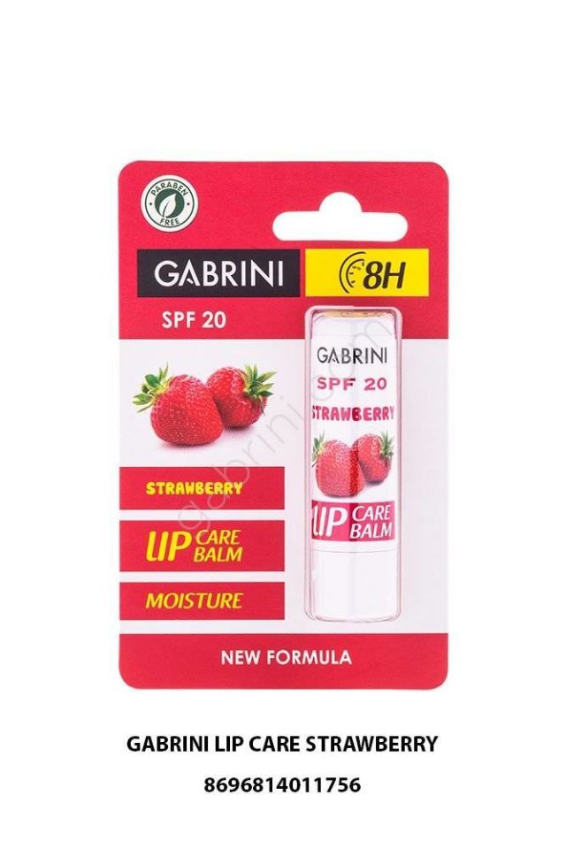 Gabrini Dudak Koruyucu Nemlendirici Lip Balm Care Çilek 8h
