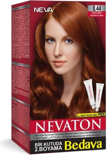 Nevaton 8.44 Tarçın Bakır Saç Boyası Seti 1 Kutuda 2 Boyama