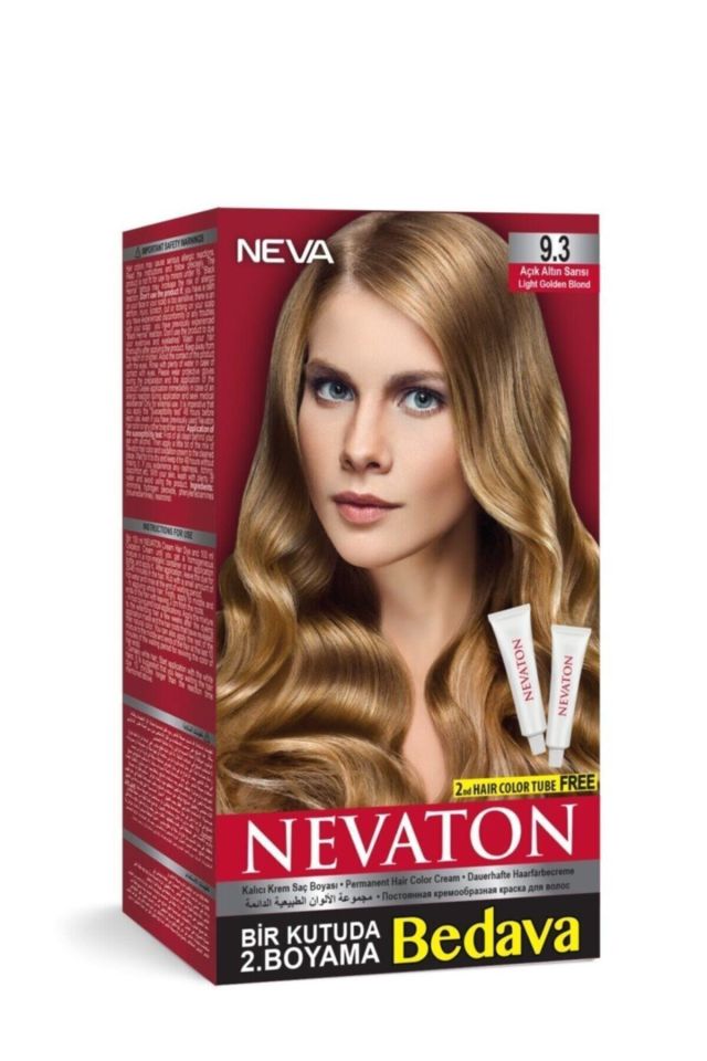 Nevaton 9.3 Açık Altın Sarısı Saç Boyası Seti 1 Kutuda 2 Boyama