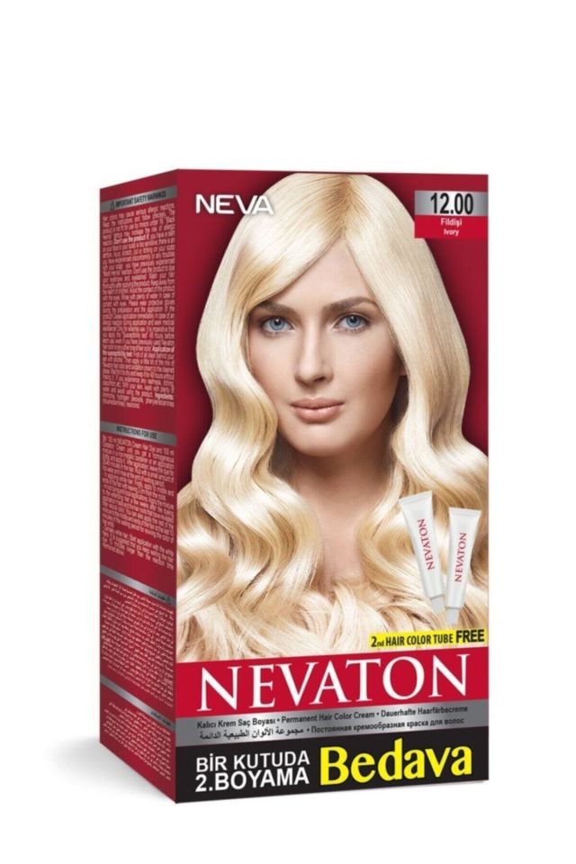 Nevaton 12.00 Fildişi Saç Boyası Seti 1 Kutuda 2 Boyama