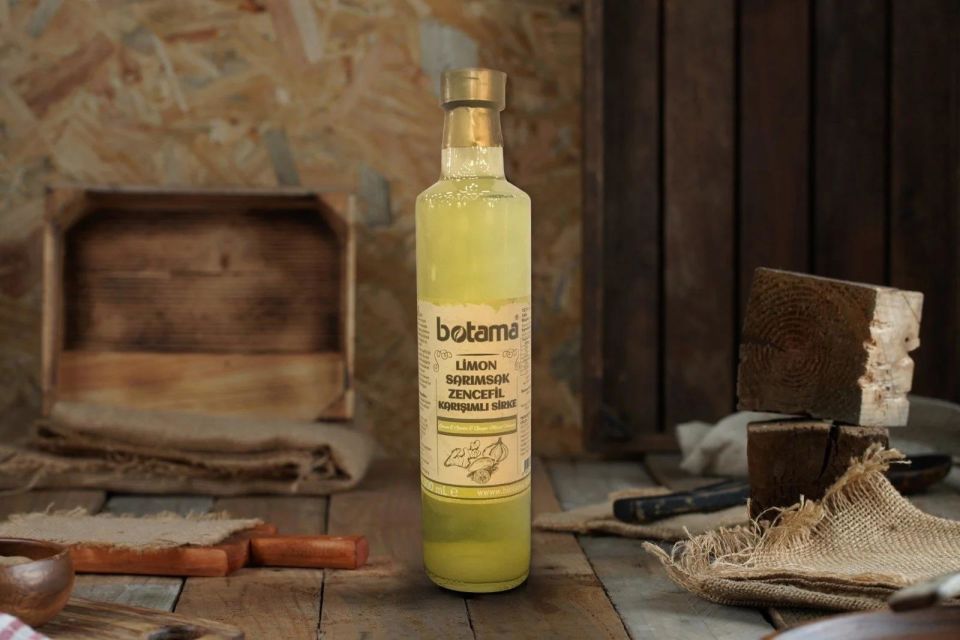 Biotama Limon Sarımsak Zencefil Sirkesi Cam Şişe 500 Ml