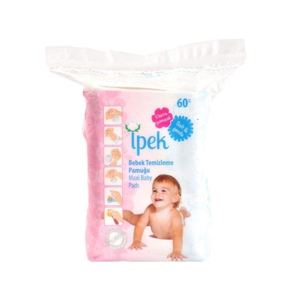 İpek Bebek Temizleme Pamuğu 60 Adet