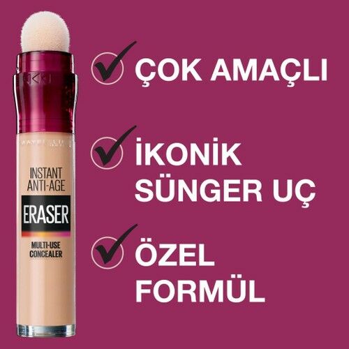 Maybelline New York Instant Anti Age Eraser Kapatıcı - 00 Ivory Concealer 6.8 Ml