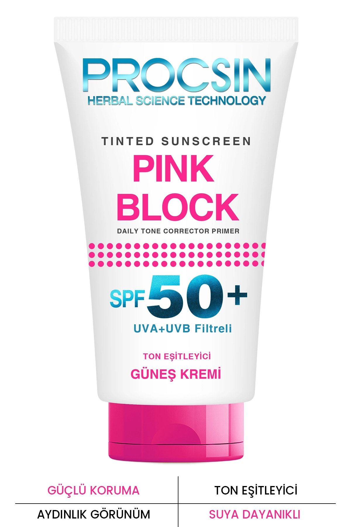 Procsin Pink Block Spf 50+ Ton Eşileyici Güneş Koruyucu Krem 50 Ml