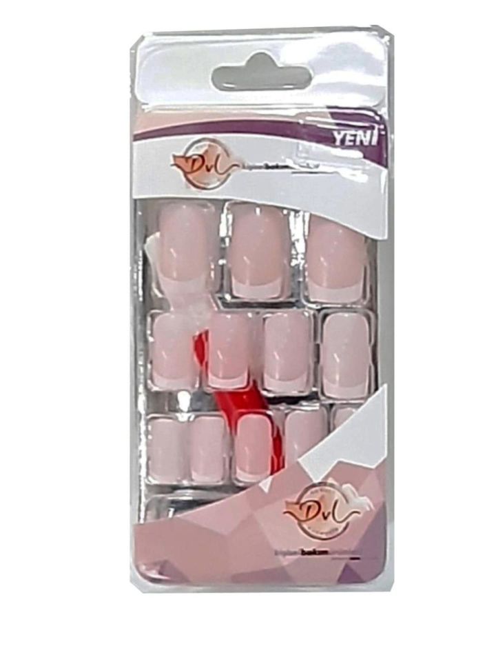 DVL Takma Tırnak FD 76 French Pembe Tırnak Beyaz French