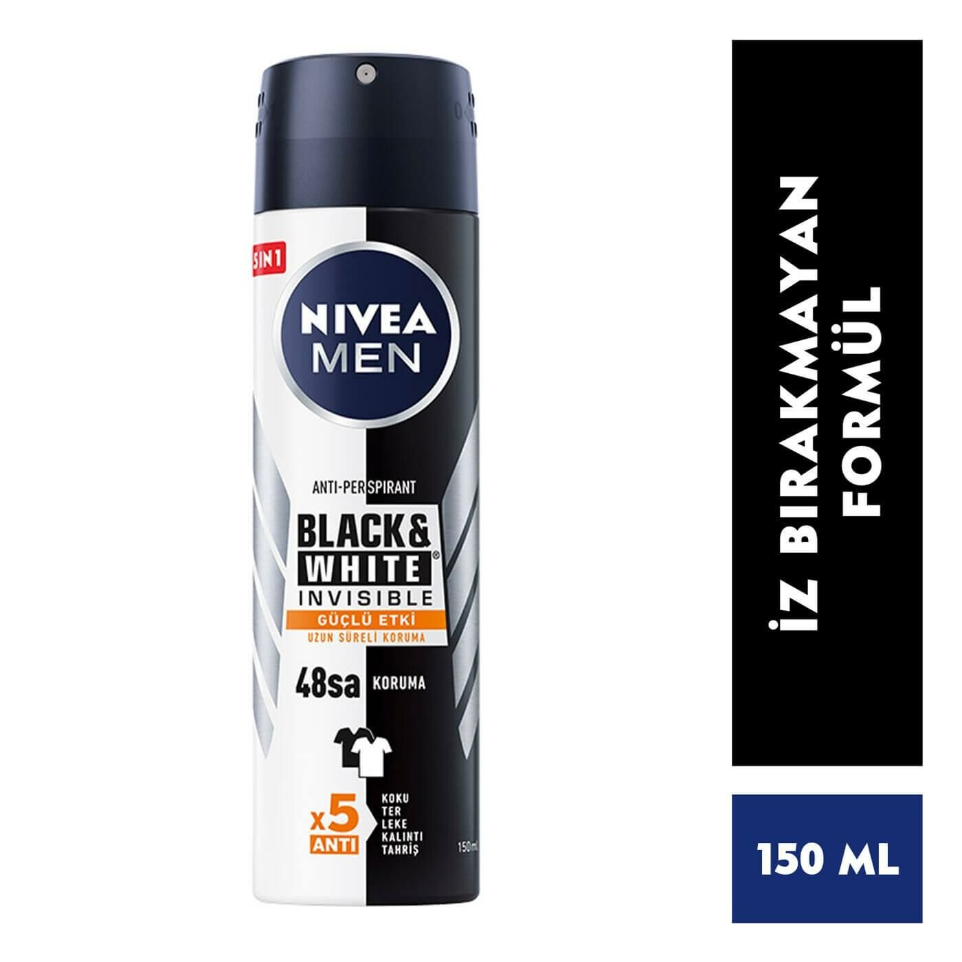 Nivea Deodorant Invisible Black White Güçlü Etki 150 ml Erkek