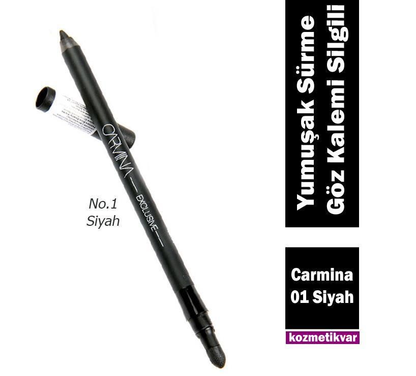 Carmina Exclusive 01 Yumuşak Siyah Göz Kalemi Dağıtma Aplikatörlü