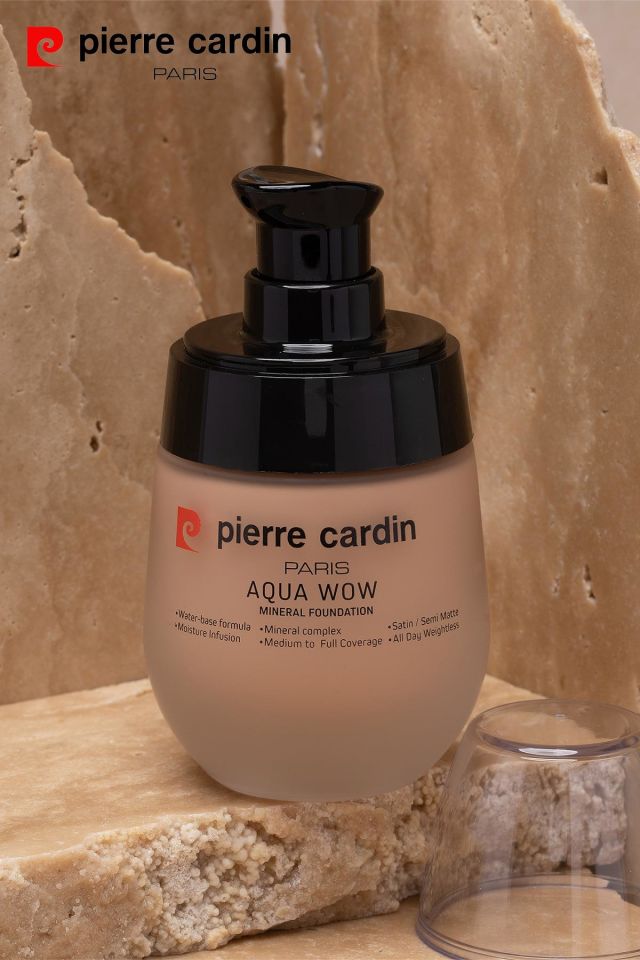 12218-Pierre Cardin Aqua Wow Mineralli Su Bazlı Fondöten Tawny Beige 703 with Warm Neutral