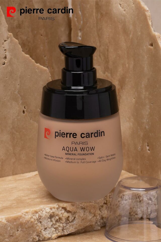 12218-Pierre Cardin Aqua Wow Mineralli Su Bazlı Fondöten Tawny Beige 703 with Warm Neutral