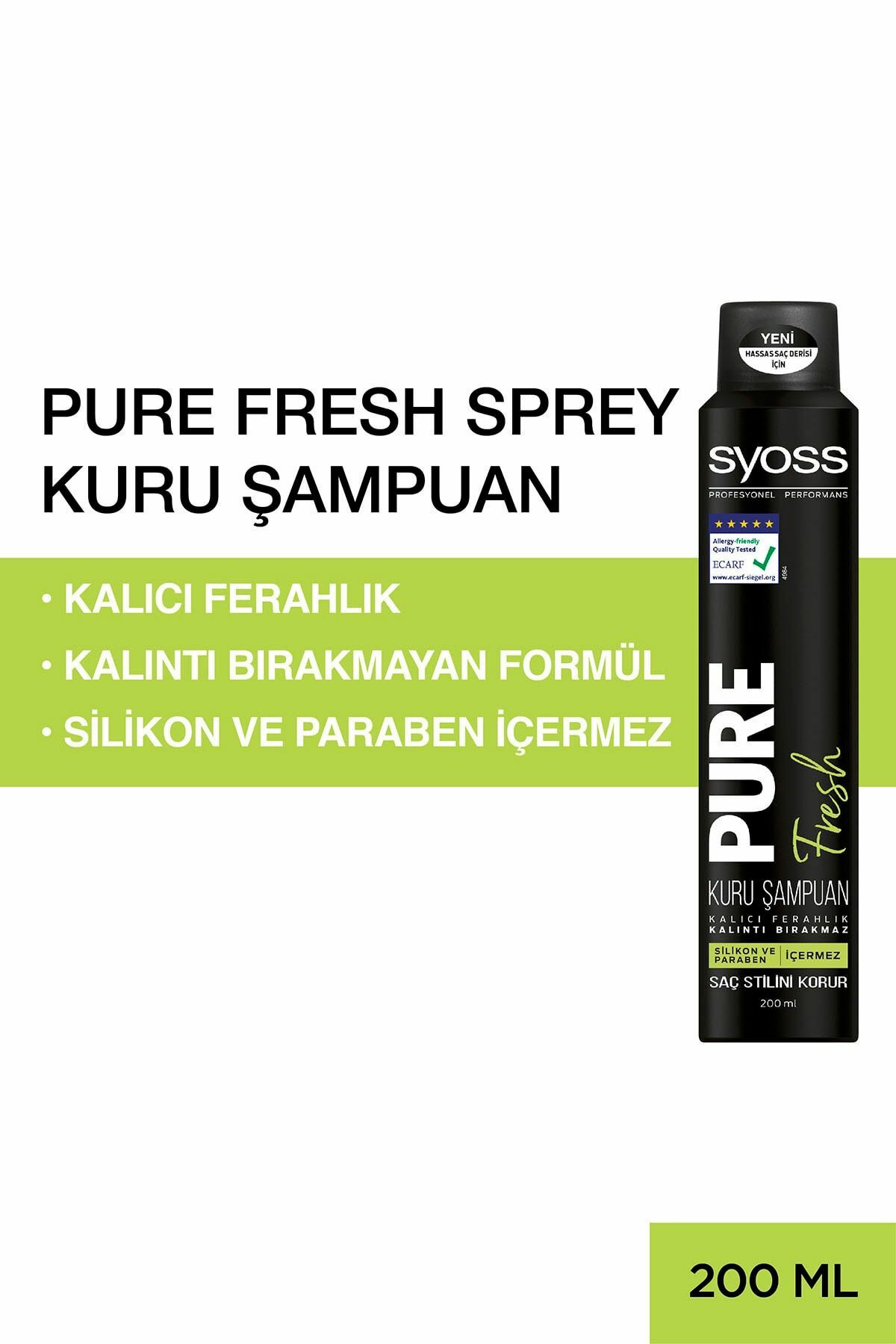 Syoss Pure Fresh Kuru Şampuan 200 Ml