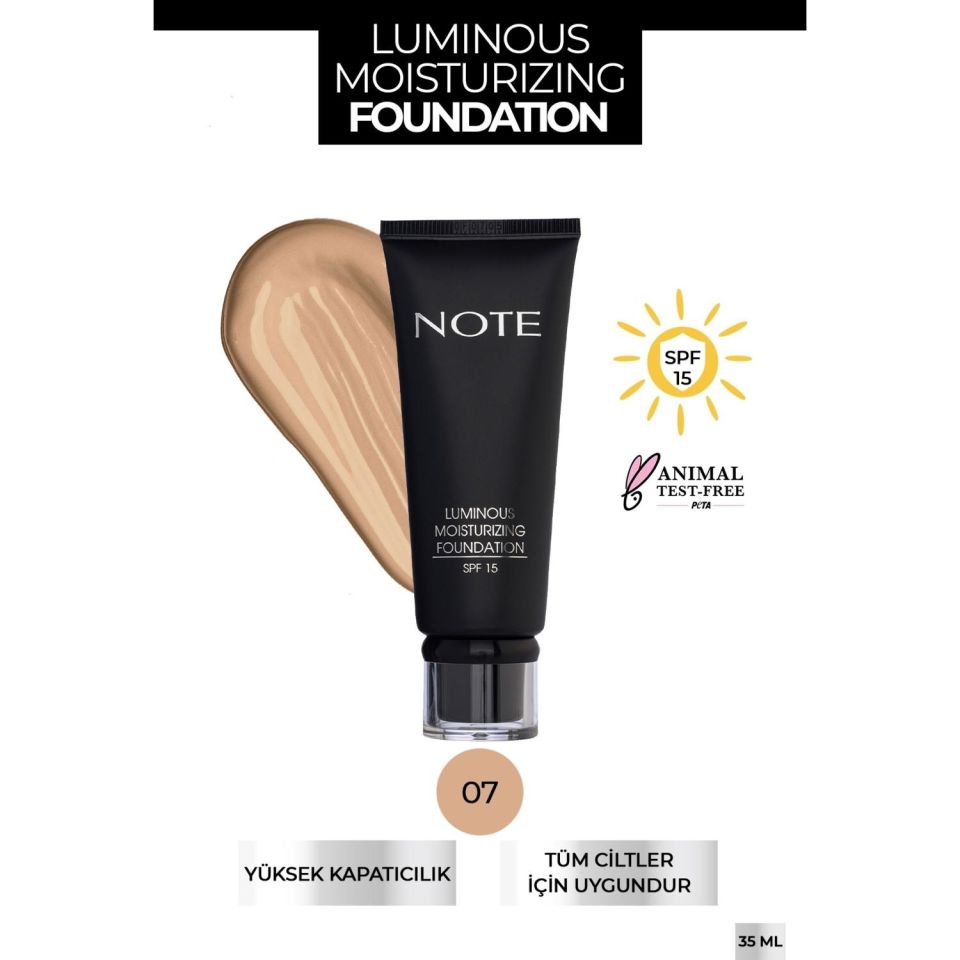 Note Luminous Moisturizing Fondöten 07 Apricot 8680705315078