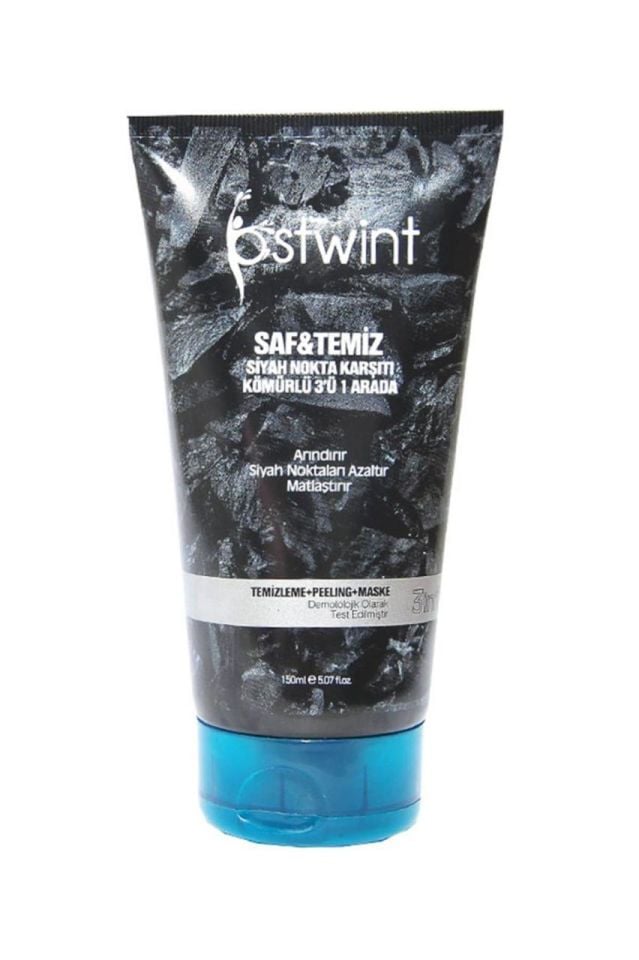 Ostwint 3 in 1 Saf ve Temiz Siyah Nokta Karşıtı Kömürlü Maske 150 ml