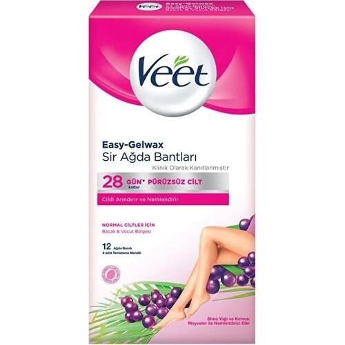 Veet Ağda Bandı 12 li Normal Ciltler için Yeni