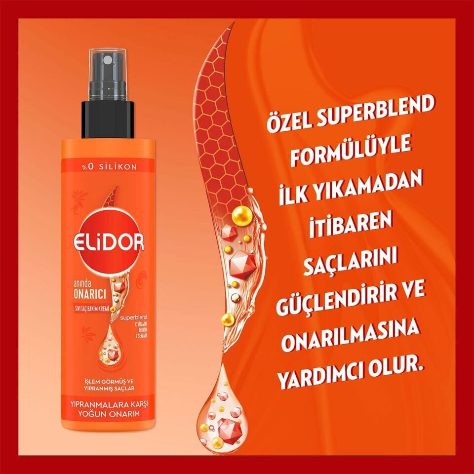 Elidor Sıvı Saç Kremi Anında Onarıcı Saç Bakım Spreyi 200 Ml
