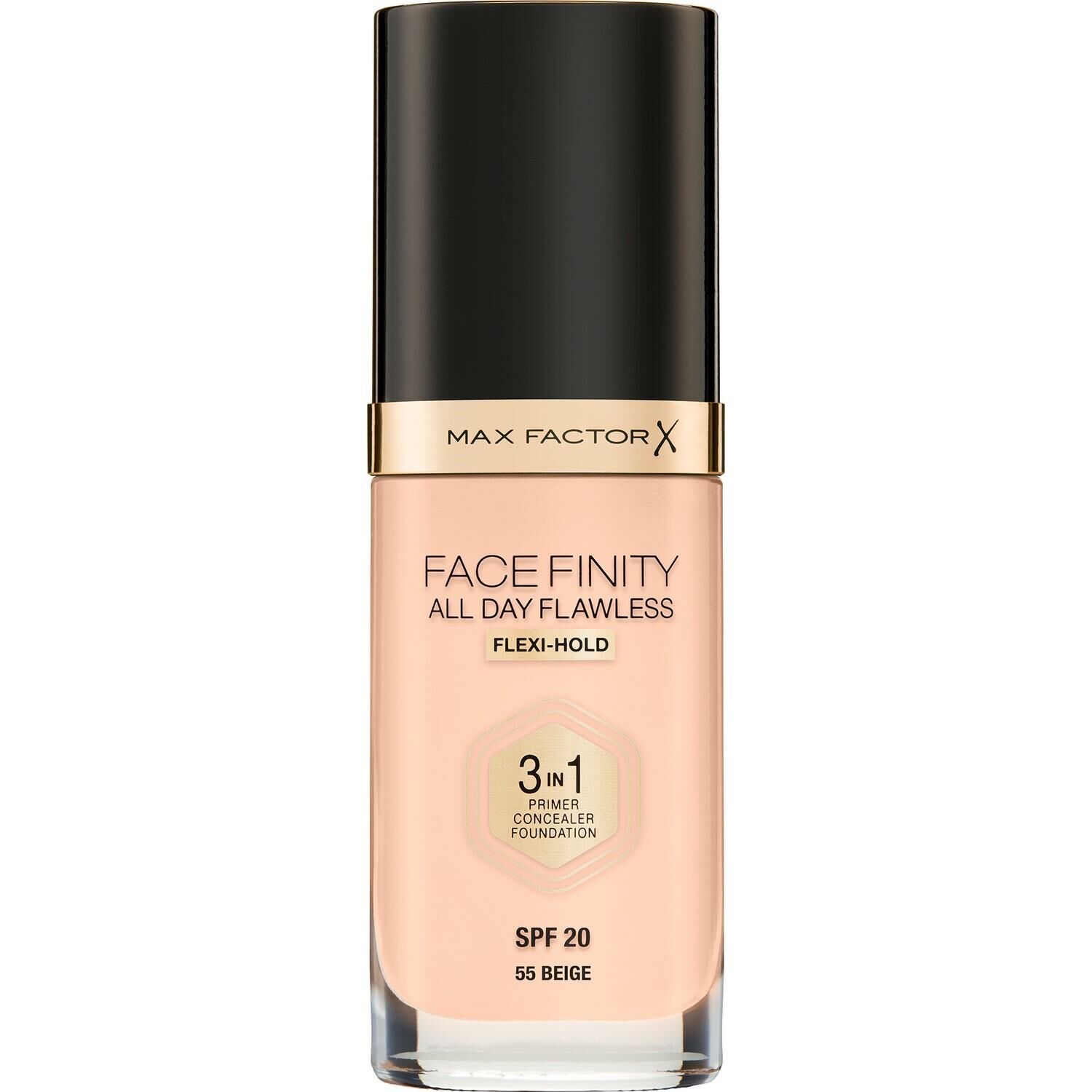 Max Factor Fondöten 55 Beige FaceFinity All Day Flawless 3N 1 - SPF20 - 30HR