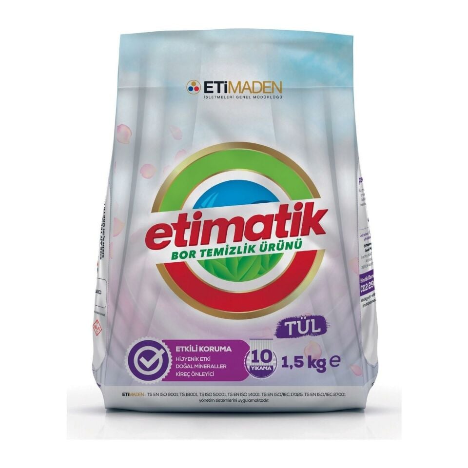 Eti Matik Tül Borlu Temizlik Ürünü Toz Deterjan 1,5 Kg