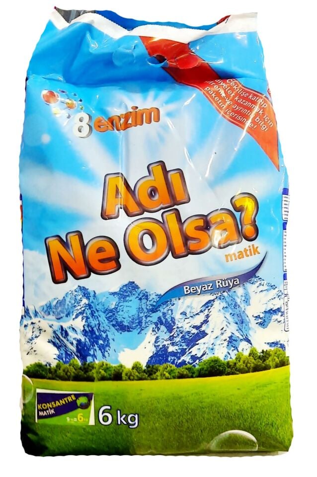 Adı Ne Olsa Toz Deterjan 6 Kg Tüm Renkler Genel Çamaşır Detarjanı Beyaz Rüya