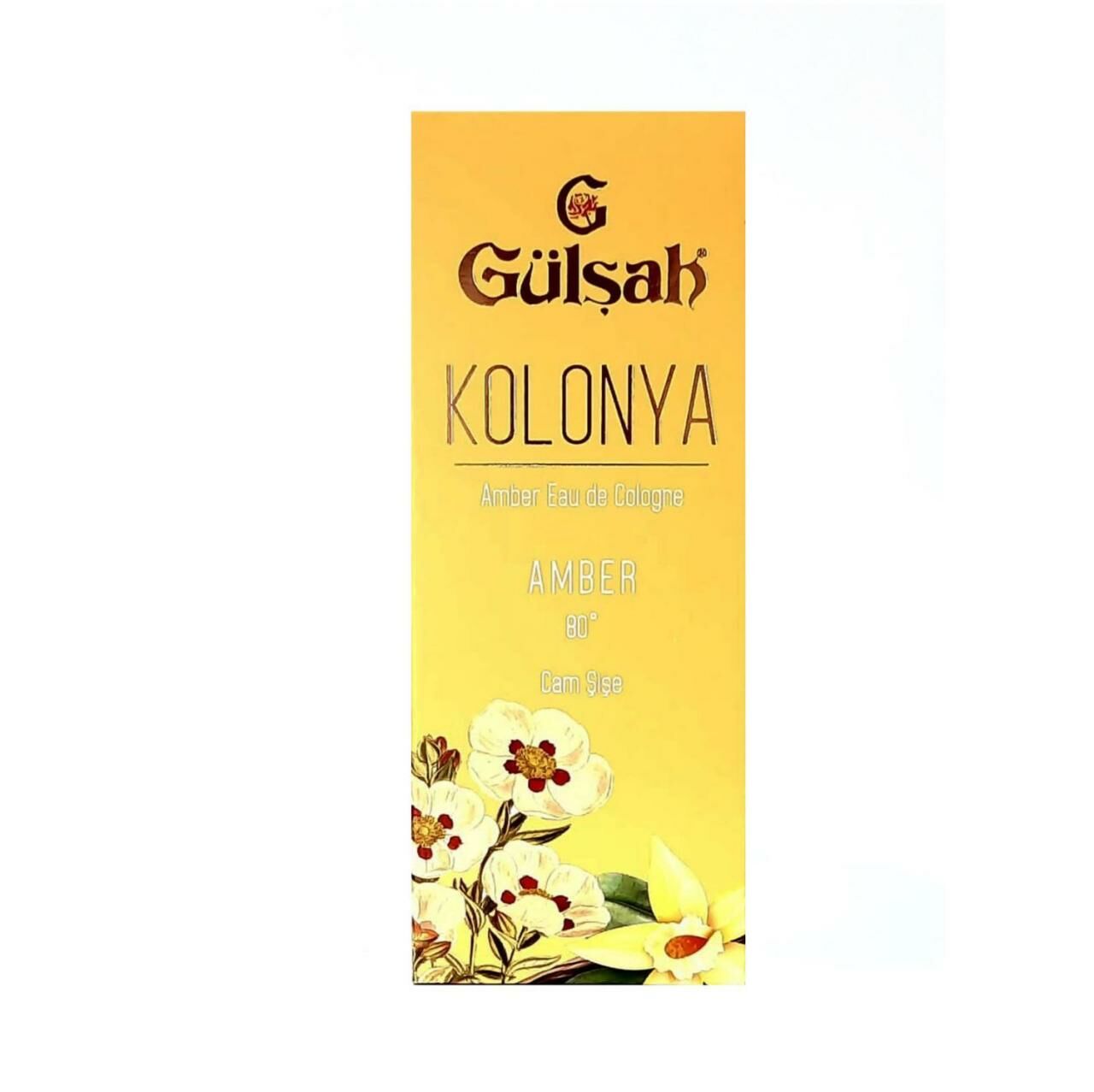 Gülşah Kolonya Amber Cam Şişe 250 Ml 80 Derece