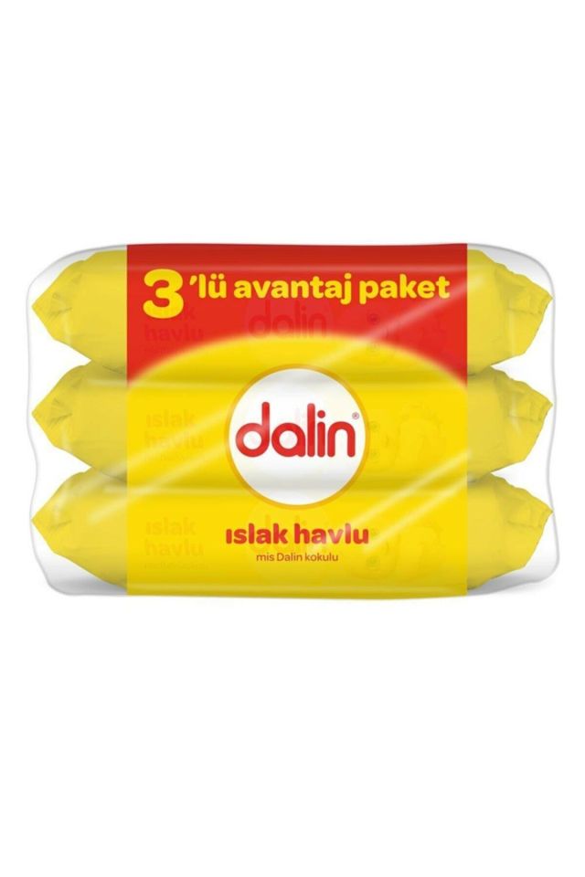 3 X Dalin 56lı Islak Mendil Yumuşak Petek Dokulu
