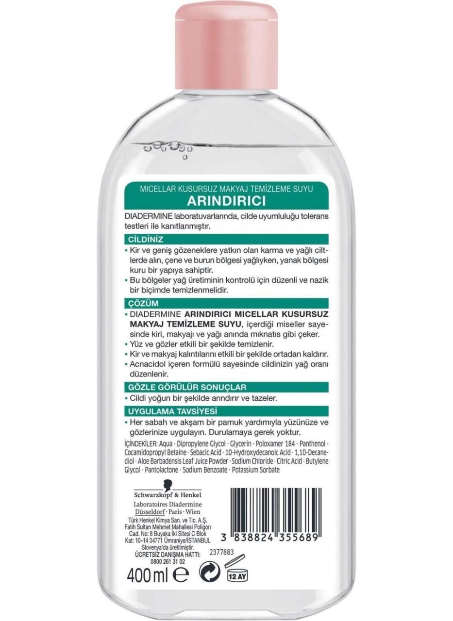 Diadermine 400 Ml Karma ve Yağlı Ciltler Arındırıcı Micellar Kusursuz Makyaj Temizleme Suyu