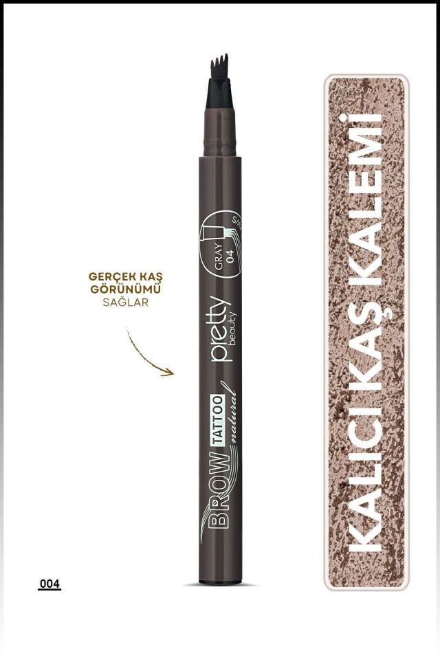 Pretty Kaş Kalemi 04 - Doğal Siyahımsı Gri Tattoo Suya Dayanıklı Likit Pencıl