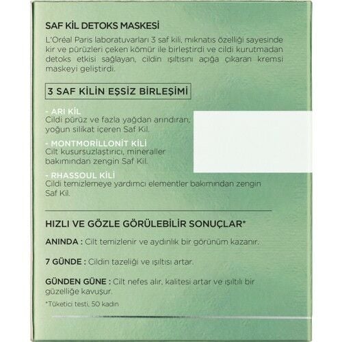 Loreal Paris Saf Kil Maske Detoks 50 Ml Pure Clay