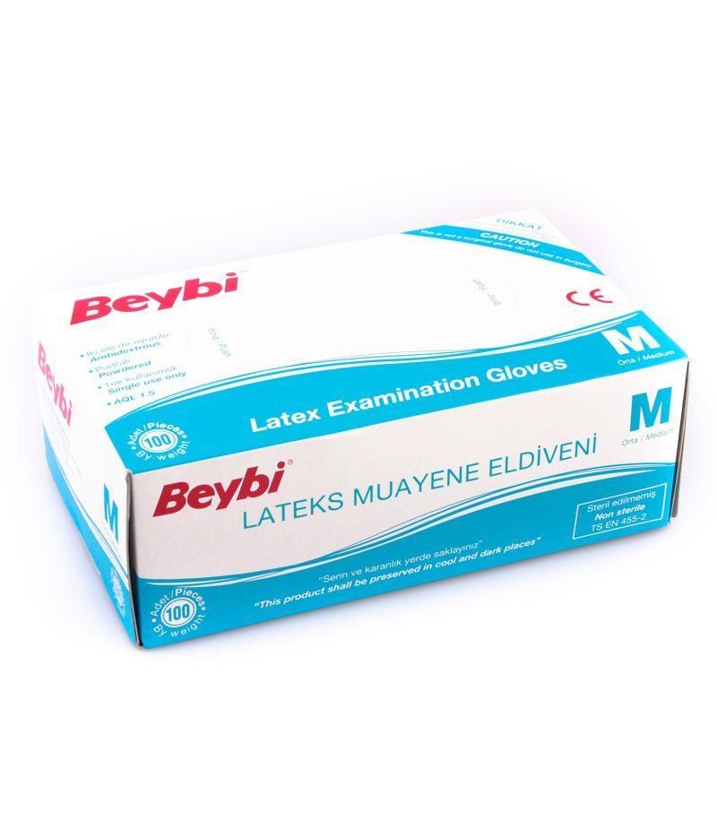 Beybi Lateks Eldiven Pudralı M