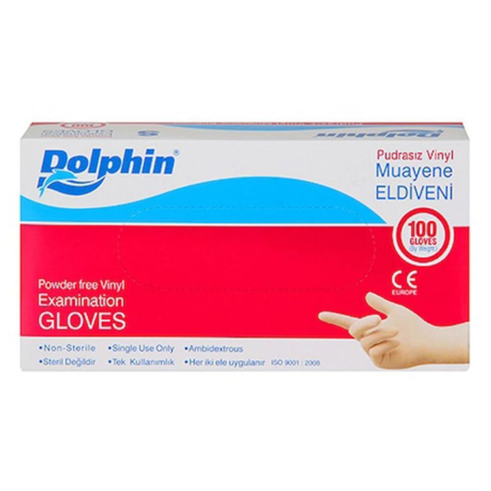 Dolphin Muayene Eldiveni Latex S Pudralı